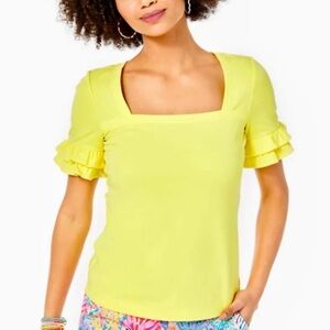 Lilly Pulitzer Yellow Short Sleeve Top